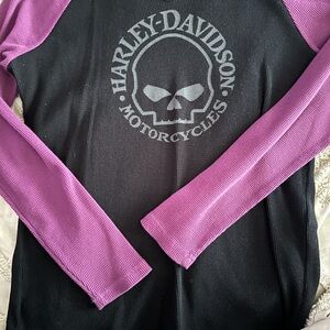 Harley-Davidson Black and Purple Long Sleeve Shirt